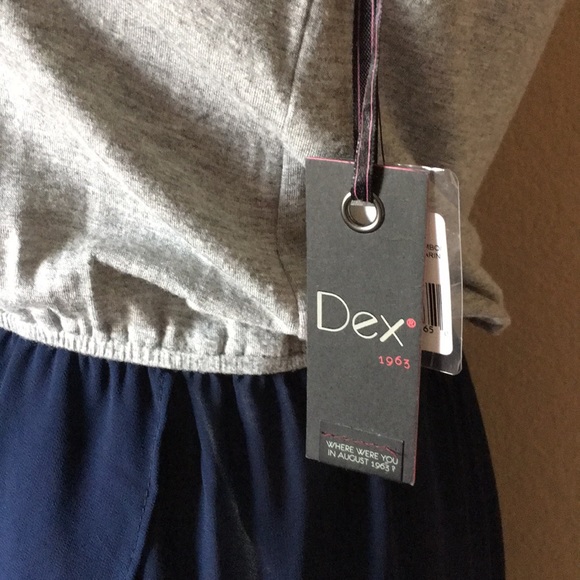 Dex high low navy blue gray midi dress S - Picture 6 of 7